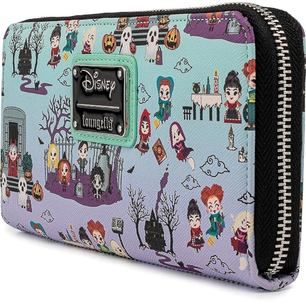Hocus Pocus Loungefly Disney Zip Wallet - Black and Purple - Picture 2 of 6